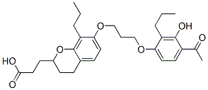 7-(3-(4-acetyl-3-hydroxy-2-propylphenoxy)propoxy)-3,4-dihydro-8-propyl-2H-1-benzopyran-2-propionic acid Struktur