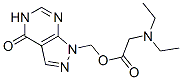 N,N-ジエチルグリシン(4,5-ジヒドロ-4-オキソ-1H-ピラゾロ[3,4-d]ピリミジン-1-イル)メチル 化学構造式