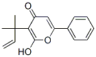 3-(1,1-Dimethyl-2-propenyl)-2-hydroxy-6-phenyl-4H-pyran-4-one 结构式