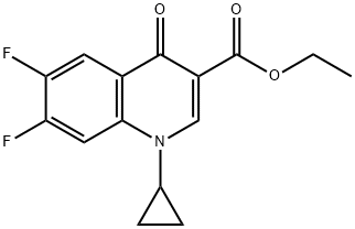 1-环丙基-6,7-二氟-1,4-二氢-4-氧代-3-喹啉甲酸乙酯, 98349-25-8, 结构式