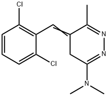 3-dimethylamino-5-(2',6'-dichlorobenzylidene)-6-methyl(4H)-pyridazine,98358-64-6,结构式
