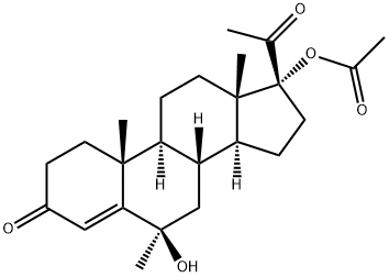 6-hydroxy-6-methyl-17-acetoxyprogesterone Struktur