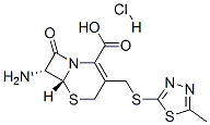 (6R-trans)-7-amino-3-[[(5-methyl-1,3,4-thiadiazol-2-yl)thio]methyl]-8-oxo-5-thia-1-azabicyclo[4.2.0]oct-2-ene-2-carboxylic acid monohydrochloride  Structure