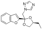 1H-1,2,4-Triazole, 1-((2-(2-benzofuranyl)-4-ethyl-1,3-dioxolan-2-yl)me thyl)-, cis- Struktur