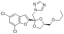 1H-1,2,4-Triazole, 1-((2-(5,7-dichloro-2-benzofuranyl)-4-(propoxymethy l)-1,3-dioxolan-2-yl)methyl)-, cis-,98519-02-9,结构式