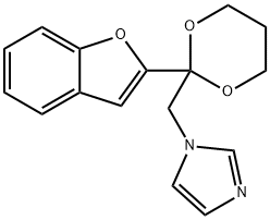 1H-Imidazole, 1-((2-(2-benzofuranyl)-1,3-dioxan-2-yl)methyl)- 化学構造式