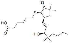 98677-36-2 Hexanoic acid, 6-((5-(3-hydroxy-4,4-dimethyl-1-octenyl)-3,3-dimethyl-2 -oxocyclopentyl)thio)-, (1R-(1alpha,5beta(1E,3S)))-
