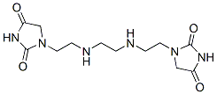 1,1'-[1,2-エタンジイルビス(イミノ-2,1-エタンジイル)]ビス(イミダゾリジン-2,4-ジオン) 化学構造式