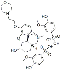 4,5alpha-epoxy-6alpha-hydroxy-17-methyl-3-(2-morpholinioethoxy)morphinan bis(4-hydroxy-3-methoxybenzenesulphonate) Structure