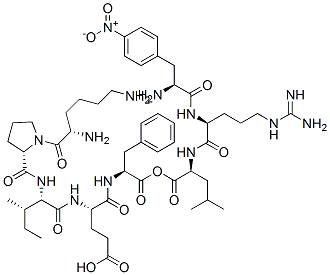 lysyl-prolyl-isoleucyl-glutamyl-phenylalanyl-4-nitrophenylalanyl-arginyl-leucine 化学構造式