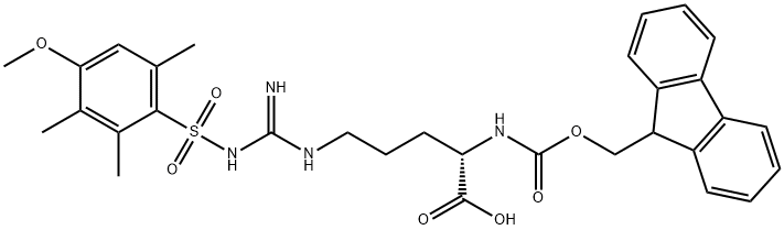 N-Fmoc-N'-(4-methoxy-2,3,6-trimethylbenzenesulfonyl)-L-arginine Struktur