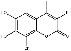 3,8-二溴-6,7-二羟基-4-甲基-2H-甲烯-2-酮, 98949-03-2, 结构式