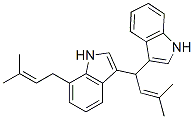 3-[1-(1H-Indol-3-yl)-3-methyl-2-butenyl]-7-(3-methyl-2-butenyl)-1H-indole Structure