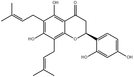 4H-1-Benzopyran-4-one, 2-(2,4-dihydroxyphenyl)-2,3-dihydro-5,7-dihydro xy-6,8-bis(3-methyl-2-butenyl)-, (S)-|苦参醇E