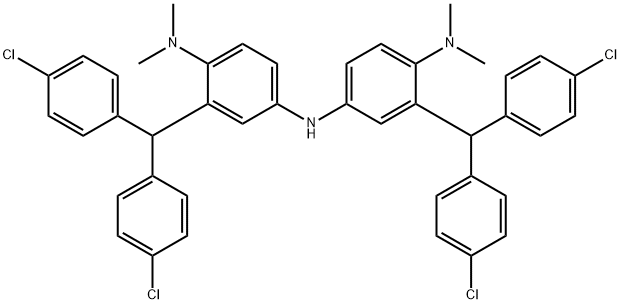 ビス[3-[ビス(4-クロロフェニル)メチル]-4-(ジメチルアミノ)フェニル]アミン 化学構造式