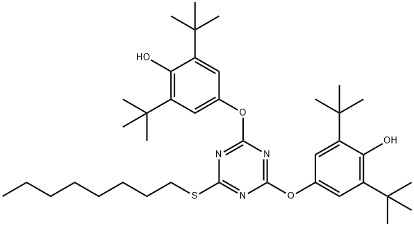 4,4'-[[6-(octylthio)-1,3,5-triazine-2,4-diyl]bis(oxy)]bis[2,6-di-tert-butylphenol]  Structure