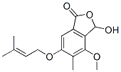3-ヒドロキシ-4-メトキシ-5-メチル-6-[(3-メチル-2-ブテニル)オキシ]イソベンゾフラン-1(3H)-オン 化学構造式