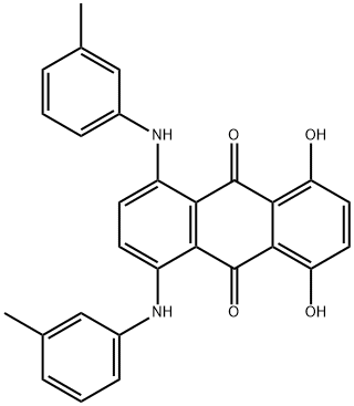1,4-DIHYDROXY-5,8-BIS((3-METHYLPHENYL)AMINO)-9,10- ANTHRACENEDIONE 化学構造式