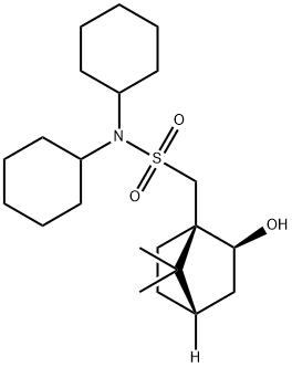 (-)-N,N-ジシクロヘキシル-(1S)-イソボルネオール-10-スルホンアミド 化学構造式