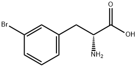 (R)-2-アミノ-3-(3-ブロモフェニル)プロパン酸 化学構造式