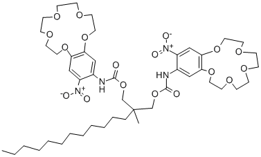 2-DODECYL-2-METHYL-1,3-PROPANEDIYL BIS[N-[5'-NITRO(BENZO-15-CROWN-5)-4'-YL]CARBAMATE] Structure