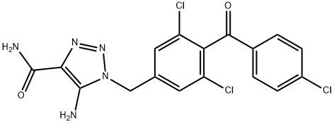5-Amino-1-(3,5-dichloro-4-(4-chlorobenzoyl)benzyl)-1H-1,2,3-triazole-4-carboxamide Structure