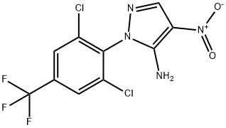 2-[2,6-dichloro-4-(trifluoromethyl)phenyl]-4-nitro-pyrazol-3-amine Struktur