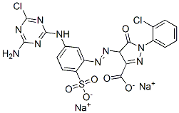 4-[[5-[(4-amino-6-chloro-1,3,5-triazin-2-yl)amino]-2-sulphophenyl]azo]-1-(2-chlorophenyl)-4,5-dihydro-5-oxo-1H-pyrazole-3-carboxylic acid, sodium salt|4-[[5-[(4-氨基-6-氯代-1,3,5-三嗪-2-基)氨基]-2-磺苯基]偶氮基]-1-(2-氯苯基)-4,5-二氯代-5-氧代-1H-吡唑-3-羧酸钠