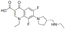 1-Ethyl-7-[(3S)-3-[(ethylamino)methyl]-1-pyrrolidinyl]-6,8-difluoro-1,4-dihydro-4-oxo-3-quinolinecarboxylic acid,99735-05-4,结构式
