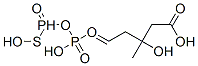 Pentanoic acid, 5-((hydroxy((hydroxymercaptophosphinyl)oxy)phosphinyl) oxy)-3-hydroxy-3-methyl- Structure