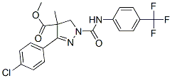 3-(4-クロロフェニル)-4-メチル-4,5-ジヒドロ-1-[[4-(トリフルオロメチル)フェニル]アミノカルボニル]-1H-ピラゾール-4-カルボン酸メチル 化学構造式