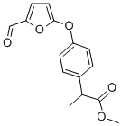 Benzeneacetic acid, 4-((5-formyl-2-furanyl)oxy)-alpha-methyl-, methyl  ester 化学構造式