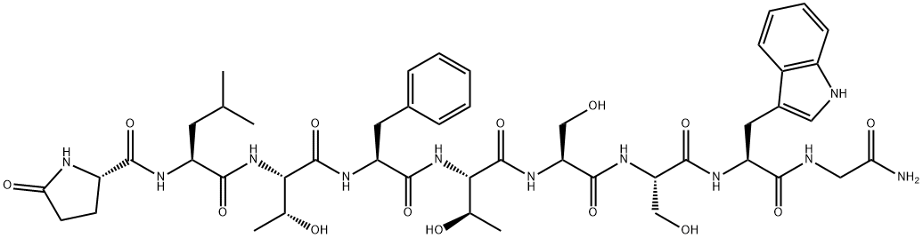 PYR-LEU-THR-PHE-THR-SER-SER-TRP-GLY-NH2 Structure