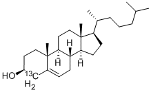 胆固醇-4-13C, 99964-70-2, 结构式