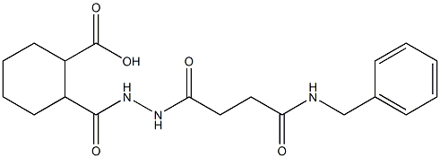 2-({2-[4-(benzylamino)-4-oxobutanoyl]hydrazino}carbonyl)cyclohexanecarboxylic acid Struktur