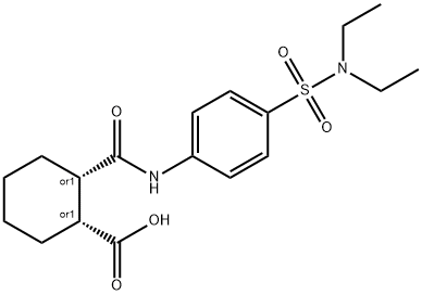 2-({4-[(diethylamino)sulfonyl]anilino}carbonyl)cyclohexanecarboxylic acid 化学構造式