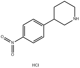 3-(4-Nitrophenyl)Piperidine Hydrochloride, 19733-54-1, 结构式