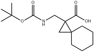 1-(((tert-butoxycarbonyl)amino)methyl)spiro[2.5]octane-1-carboxylic acid, 724773-53-9, 结构式