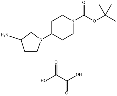 tert-butyl 4-(3-aminopyrrolidin-1-yl)piperidine-1-carboxylate sesquioxalate Struktur