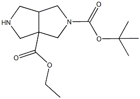 2-(tert-Butyl) 3a-ethyl tetrahydropyrrolo[3,4-c]pyrrole-2,3a(1H,3H)-dicarboxylate, 1424939-88-7, 结构式