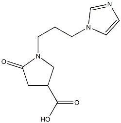 1-[3-(1H-imidazol-1-yl)propyl]-5-oxopyrrolidine-3-carboxylic acid Struktur
