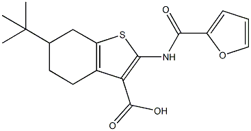 6-tert-butyl-2-(2-furoylamino)-4,5,6,7-tetrahydro-1-benzothiophene-3-carboxylic acid Structure