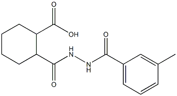 2-{[2-(3-methylbenzoyl)hydrazino]carbonyl}cyclohexanecarboxylic acid 化学構造式