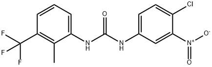 N-(4-Chloro-3-nitrophenyl)-N'-[2-methyl-3-(trifluoromethyl)phenyl]urea Structure