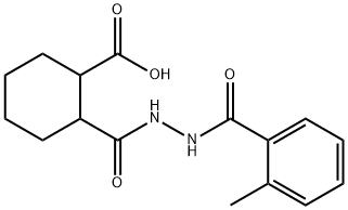 2-{[2-(2-methylbenzoyl)hydrazino]carbonyl}cyclohexanecarboxylic acid Struktur