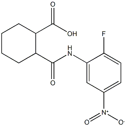 2-({2-fluoro-5-nitroanilino}carbonyl)cyclohexanecarboxylic acid,1212232-26-2,结构式