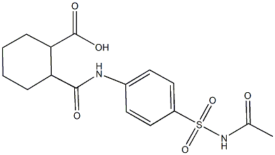 2-({4-[(acetylamino)sulfonyl]anilino}carbonyl)cyclohexanecarboxylic acid Struktur