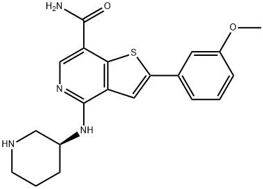 2-(3-METHOXYPHENYL)-4-[[(3S)-PIPERIDIN-3-YL]AMINO]THIENO[3,2-C]PYRIDINE-7-CARBOXAMIDE,912366-74-6,结构式