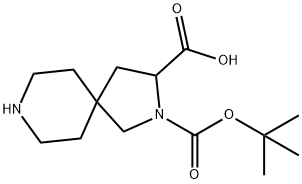 2-(tert-Butoxycarbonyl)-2,8-diazaspiro[4.5]decane-3-carboxylic acid 结构式