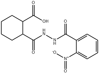 2-[(2-{2-nitrobenzoyl}hydrazino)carbonyl]cyclohexanecarboxylic acid 化学構造式